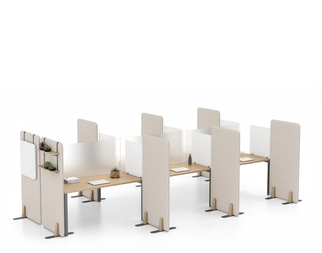 Retrofit Outline - Flux Open Plan benching with Indie screens