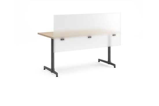 Lok table with acrylic privacy screen
