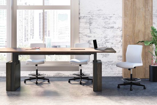 Native adjustable height conference table