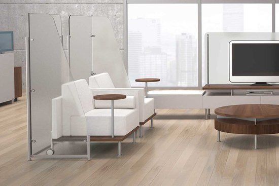 Collection Motion acrylic corner privacy screen