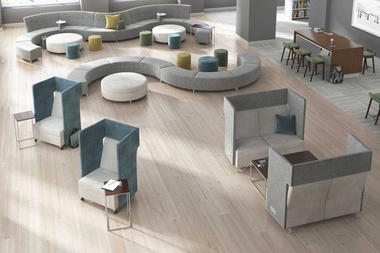 Learning - Ziva lounge and Reef tables with Bourne stools